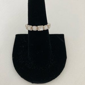 Mother of pearl and sterling silver eternity band